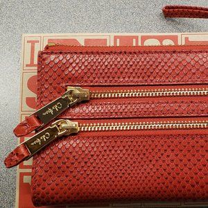 Cole Haan Red Snakeskin Clara wallet